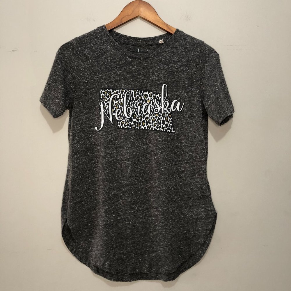 Royce Brand Short Sleeve Graphic Tee "Nebraska" Grey/Leopard Small